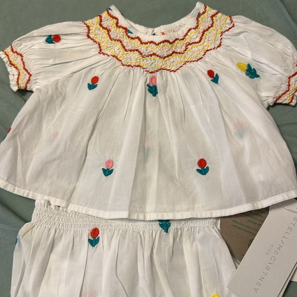 NWT Stella McCartney baby girl Dreamy Flowers Top & Bloomers Set size 6 months - Picture 6 of 10